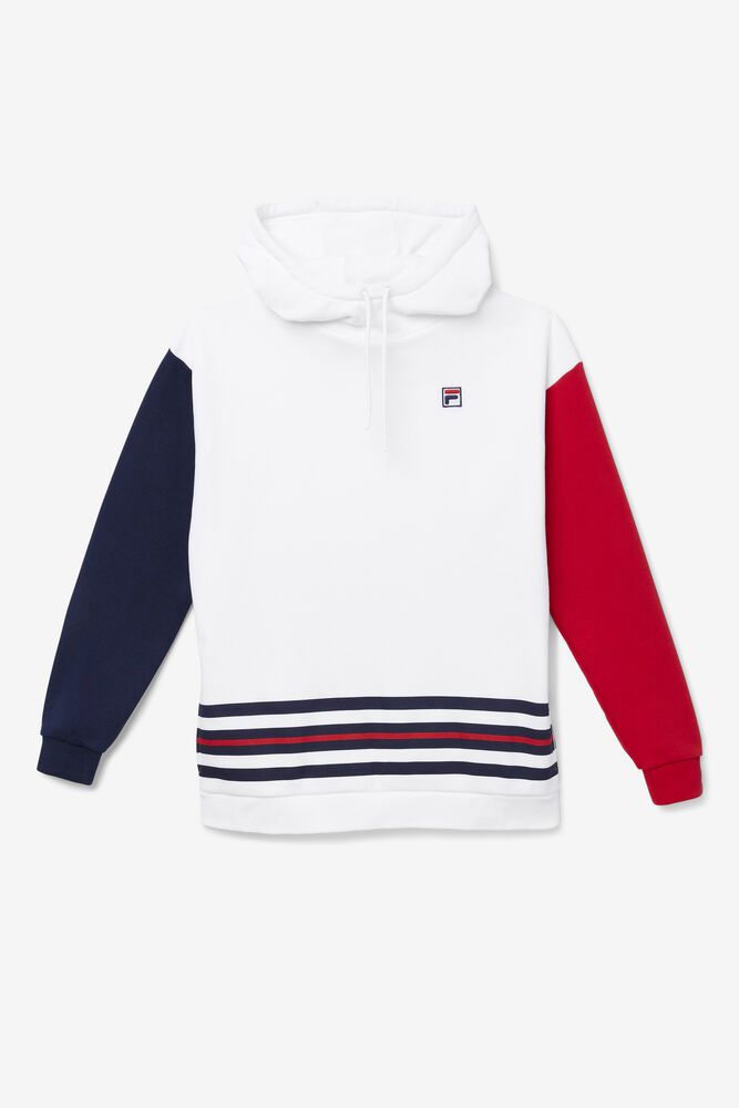 Fila Indu White/Navy/Red Hoodie Womens - NZ 40125-DZXC